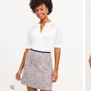 Loft 00 Tweed Pocket Shift Skirt